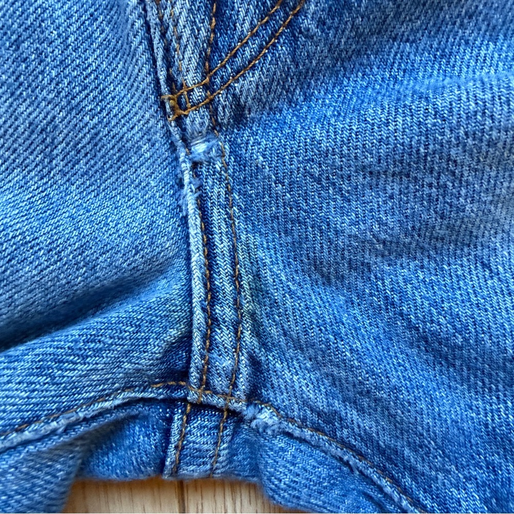 Frame Denim Le Original high rise Light Blue distressed cropped Jeans size 24 - Picture 15 of 16